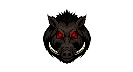 vector art line of angry wild boar face brave and muscle suitable for mockup and logo product of team isolated white background