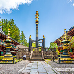 View at the Sourintou shrine in the streets of Nikko - Japan