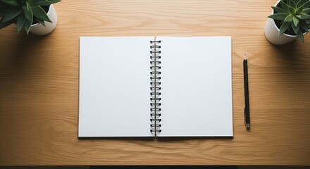 Notebook Mockup on Desk
