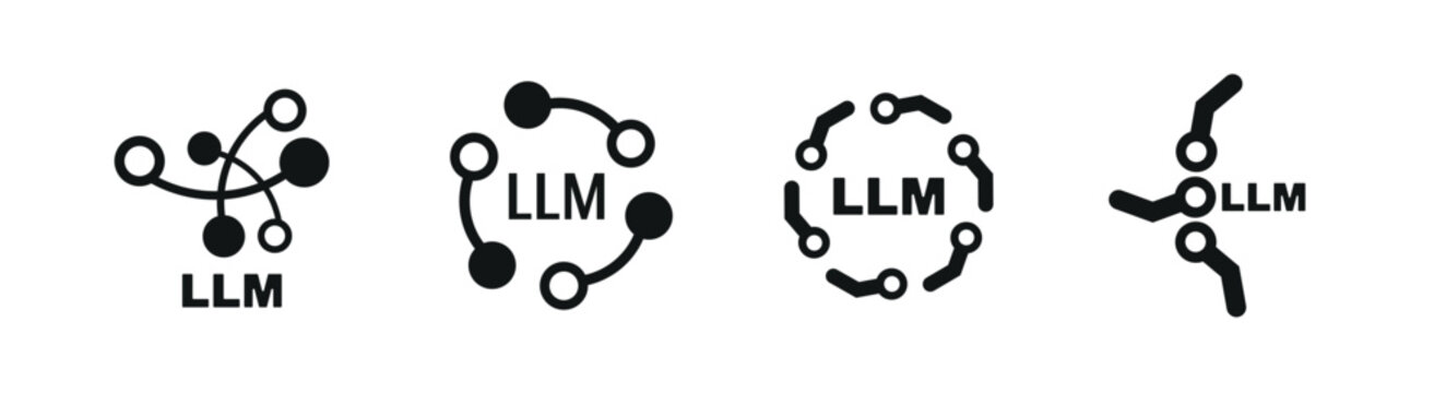 Large language model icon on white background	
