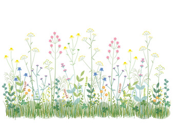 刺しゅう風　野の花