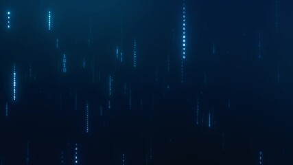 Abstract Digital Background with Glowing Binary Code in Blue tones for technology and data visualizations. - Powered by Adobe