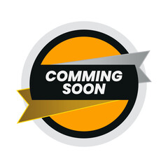 Stylish Promotional Banner with Coming Soon Text, Colorful Ribbons, and Abstract Geometric Forms on White. Yellow and Black Editable Banner.  E-Commerce