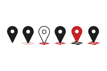 Map pin location icons set. Modern map collection.Vector illustration on a white background. Simple linear illustration design element for apps and websites