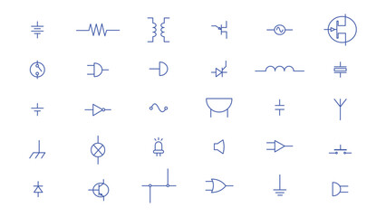 Editable electronics devices symbols or icon vector illustration