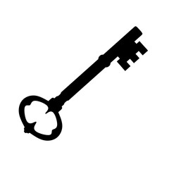 antique key vector on white background