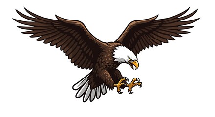 Obraz premium vector art line of angry wild eagle face brave and muscle suitable for mockup and logo product of team isolated white background