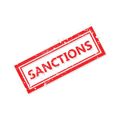 Sanctions text stamp vector illustration