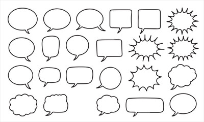 Fototapeta premium Collection of hand drawn speech bubbles and comic book elements