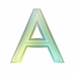 3d rendering capital letter a with transparent background, showing a colorful gradient design
