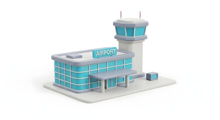 Airport Terminal Building with Tower