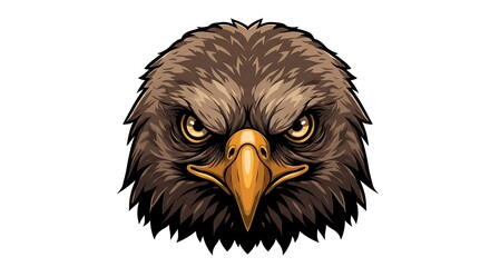 Fototapeta premium vector art line of angry wild eagle face brave and muscle suitable for mockup and logo product of team isolated white background