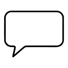 Fototapeta premium Minimalist blank speech bubble frame in black outline