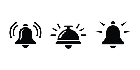 Notification bell icon set

