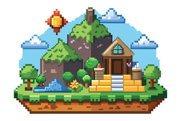 Pixel art scene