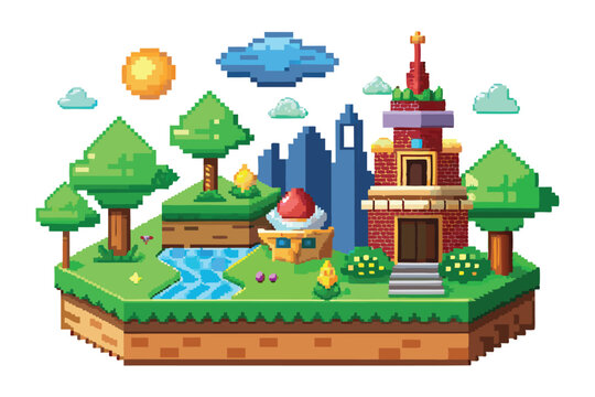 Pixel art scene