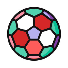Obraz premium Colorful soccer ball graphic in flat design style 