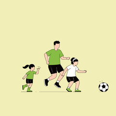 Fototapeta premium Family playing soccer
