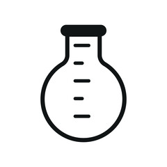 Monochrome chemistry flask icon for school visuals.