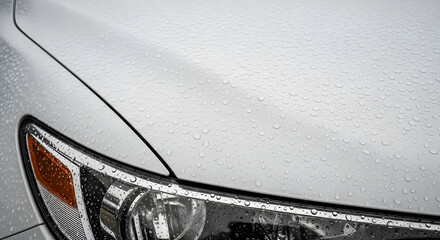 Close-Up of Car Headlight with Modern Design