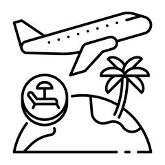 This Flight icon is suitable for Travel and Tourism, etc