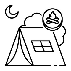 This Tent icon is suitable for Travel and Tourism, etc