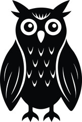 Eurasian Eagle Owl silhouette vector art illustration