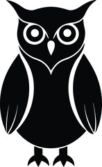 Great Horned Owl silhouette vector art illustration