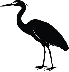 Obraz premium Great Blue Heron silhouette vector art illustration