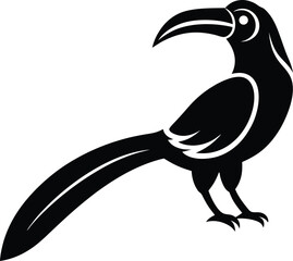 Indian Grey Hornbill silhouette vector art illustration