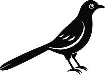Indian Cuckoo silhouette vector art illustration