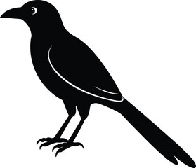 Indian Roller Bird silhouette vector art illustration