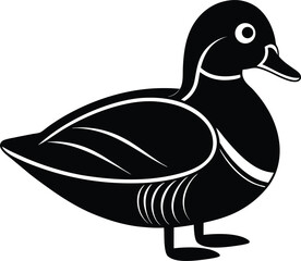 Obraz premium Mandarin Duck silhouette vector art illustration