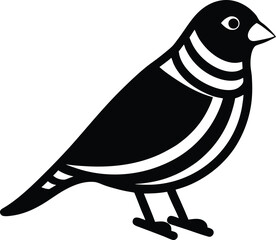 Zebra Finch silhouette vector art illustration