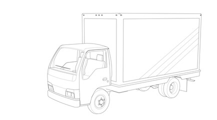 car for transporting goods 3d illustration