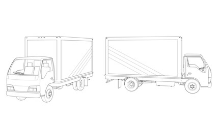 car for transporting goods 3d illustration