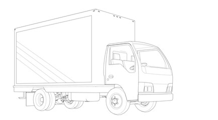 car for transporting goods 3d illustration