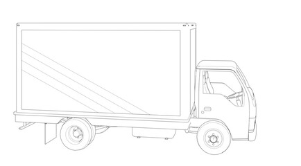 car for transporting goods 3d illustration