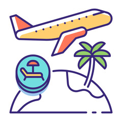 This Flight icon is suitable for Travel and Tourism, etc