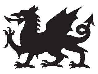 Fototapeta premium WELSH DRAGON SILHOUETTE 