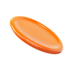 A bright orange flying disc with smooth edges, isolated on a white background