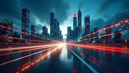 Dynamic energy growing of stock market shown with bold metaphors of momentum, algorithms, and modern finance symbols. AI-Generated!


