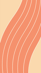 Fototapeta premium Abstract composition of curved orange lines with soft white outlines on beige background