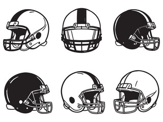 football helmet simple line art vector drawing design