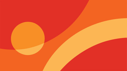 Abstract composition of overlapping shapes in shades of orange with transparency