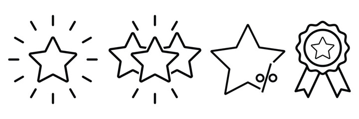 set of star icon and badge icon vector illustration symbol. 