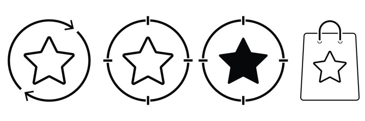 set of star icon under the circle vector illustration symbol.