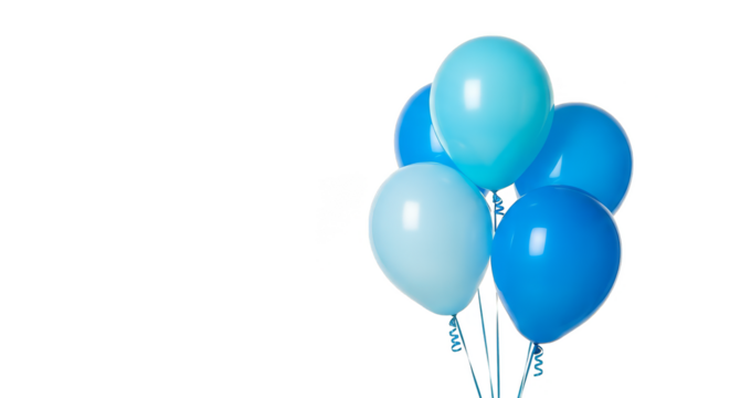 Azure balloons afloat against darkness