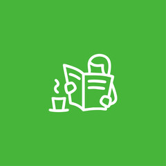 Coffee break icon logo flat vector design