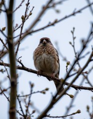 Fototapeta premium Bird perched on branch nature scene wildlife photography outdoor setting close-up view avian observation